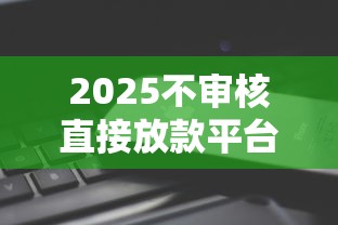 2025不审核直接放款平台盘点