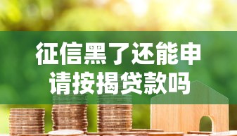 征信黑了还能申请按揭贷款吗