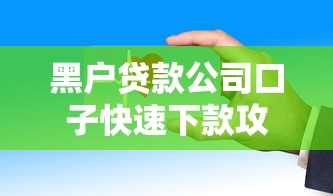 黑户贷款公司口子快速下款攻略