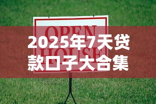 2025年7天贷款口子大合集
