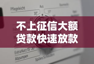 不上征信大额贷款快速放款攻略