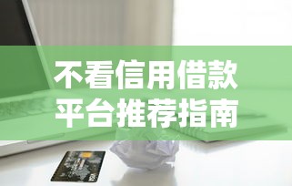 不看信用借款平台推荐指南
