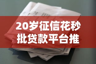 20岁征信花秒批贷款平台推荐