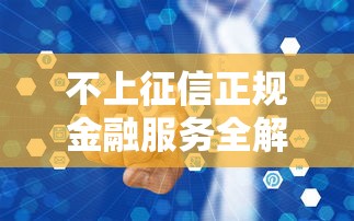 不上征信正规金融服务全解析