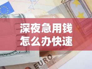 深夜急用钱怎么办快速借款指南