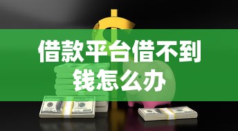 借款平台借不到钱怎么办 借款平台借不到钱怎么办