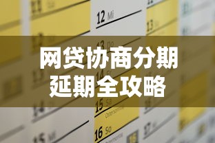 网贷协商分期延期全攻略