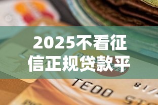 2025不看征信正规贷款平台推荐