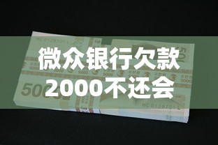 微众银行欠款2000不还会怎样