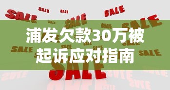 浦发欠款30万被起诉应对指南
