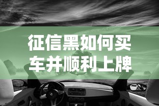 征信黑如何买车并顺利上牌照