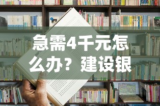 急需4千元怎么办？建设银行车贷不通过试试这8个无门槛平台