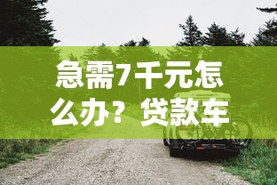 急需7千元怎么办？贷款车抵押借钱试试这8个无门槛平台