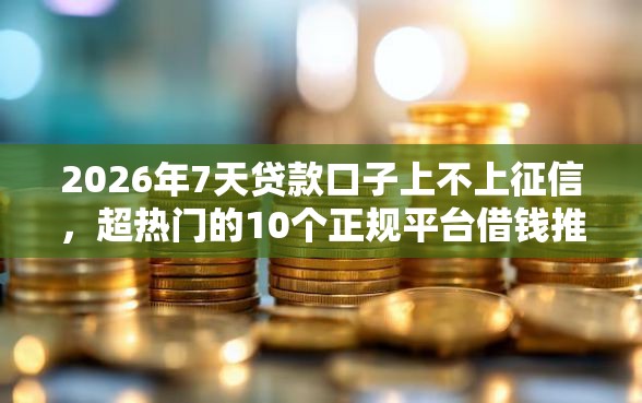 2026年7天贷款口子上不上征信，超热门的10个正规平台借钱推荐