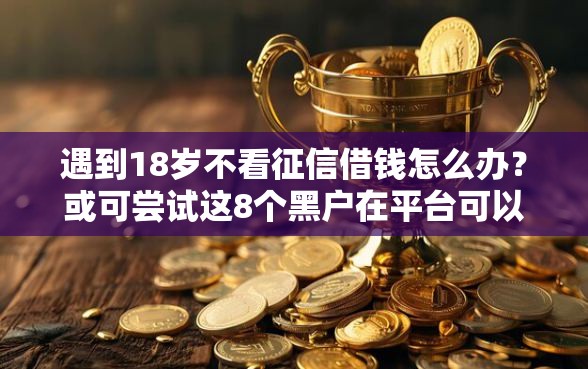 遇到18岁不看征信借钱怎么办？或可尝试这8个黑户在平台可以借款