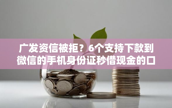 广发资信被拒？6个支持下款到微信的手机身份证秒借现金的口子