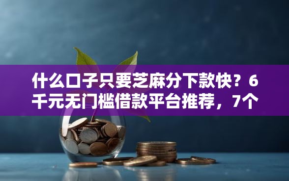 什么口子只要芝麻分下款快？6千元无门槛借款平台推荐，7个极优花贷款平台盘点