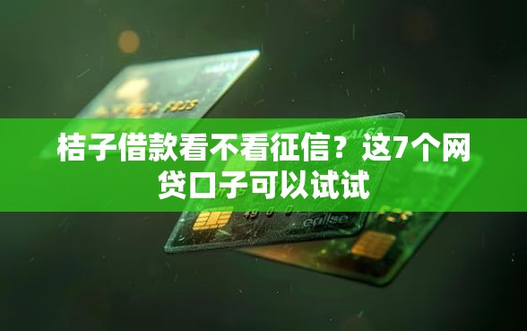 桔子借款看不看征信？这7个网贷口子可以试试