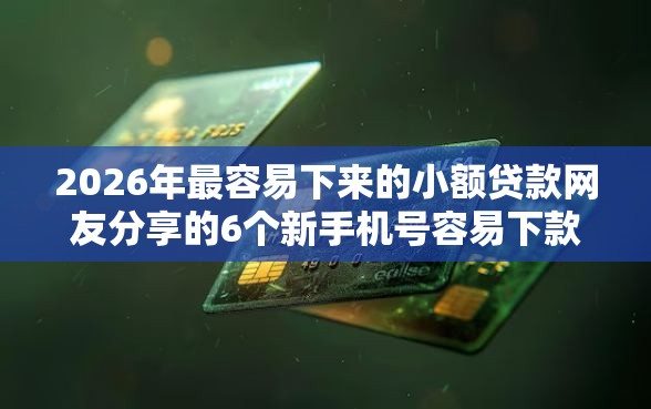 2026年最容易下来的小额贷款网友分享的6个新手机号容易下款的口子我觉得不错！