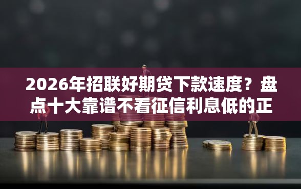 2026年招联好期贷下款速度？盘点十大靠谱不看征信利息低的正规网贷平台