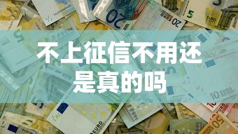 不上征信不用还是真的吗