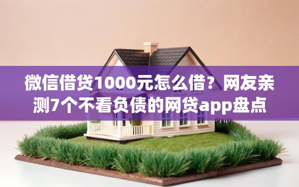 微信借贷1000元怎么借？网友亲测7个不看负债的网贷app盘点