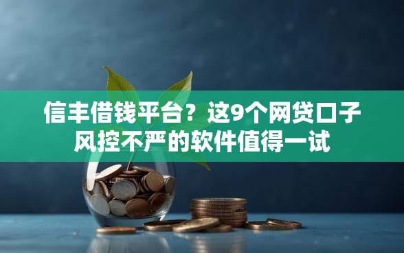 信丰借钱平台？这9个网贷口子风控不严的软件值得一试
