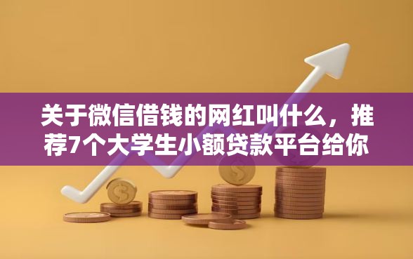 关于微信借钱的网红叫什么，推荐7个大学生小额贷款平台给你