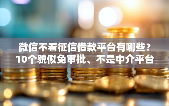 微信不看征信借款平台有哪些？10个貌似免审批、不是中介平台的贷款口子合集