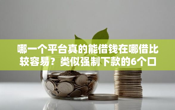 哪一个平台真的能借钱在哪借比较容易？类似强制下款的6个口子参考