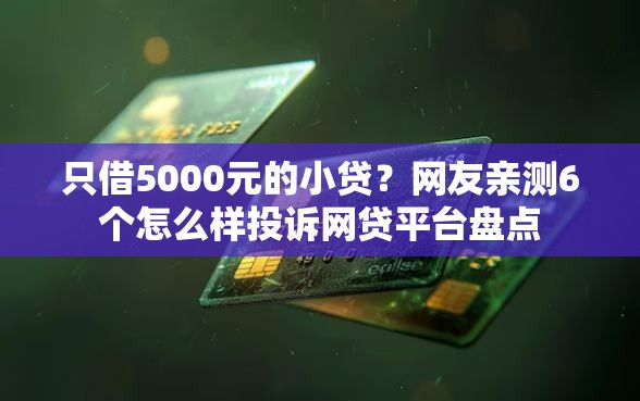 只借5000元的小贷？网友亲测6个怎么样投诉网贷平台盘点