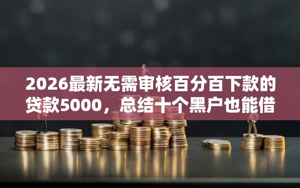 2026最新无需审核百分百下款的贷款5000，总结十个黑户也能借款的软件！