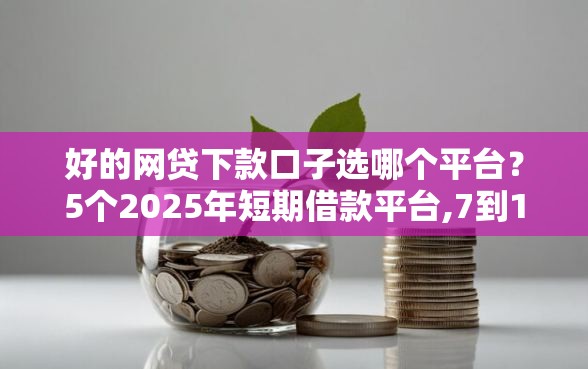 好的网贷下款口子选哪个平台？5个2025年短期借款平台,7到14天推荐