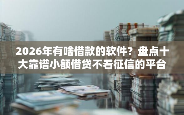 2026年有啥借款的软件？盘点十大靠谱小额借贷不看征信的平台