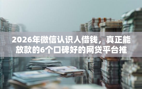 2026年微信认识人借钱，真正能放款的6个口碑好的网贷平台推荐