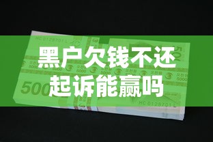 黑户欠钱不还起诉能赢吗