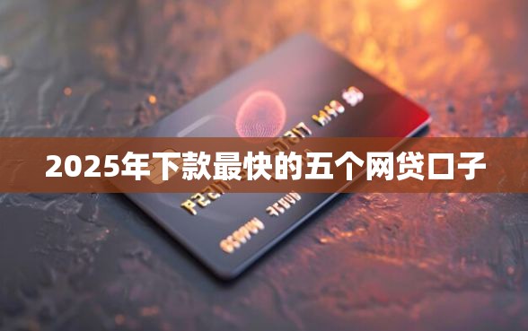 2025年下款最快的五个网贷口子