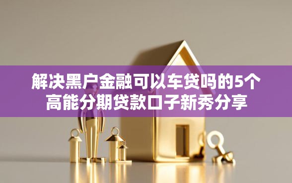 解决黑户金融可以车贷吗的5个高能分期贷款口子新秀分享