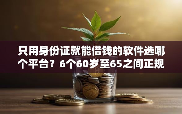 只用身份证就能借钱的软件选哪个平台？6个60岁至65之间正规借款平台推荐