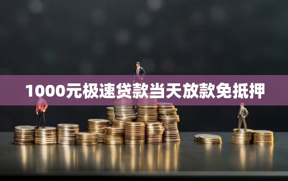 1000元极速贷款当天放款免抵押