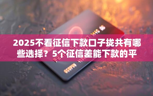 2025不看征信下款口子拢共有哪些选择？5个征信差能下款的平台详解