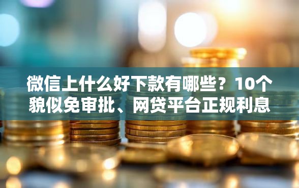 微信上什么好下款有哪些？10个貌似免审批、网贷平台正规利息低合集
