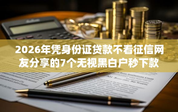 2026年凭身份证贷款不看征信网友分享的7个无视黑白户秒下款app我觉得不错！