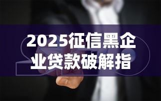 2025征信黑企业贷款破解指南