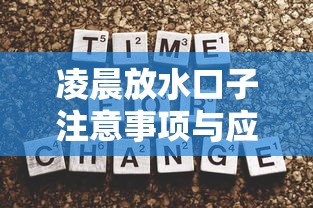 凌晨放水口子注意事项与应对技巧
