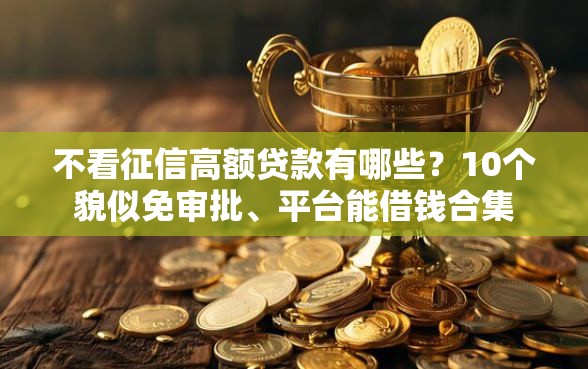 不看征信高额贷款有哪些？10个貌似免审批、平台能借钱合集