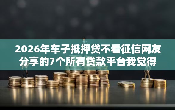 2026年车子抵押贷不看征信网友分享的7个所有贷款平台我觉得不错！