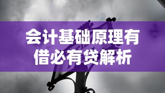 会计基础原理有借必有贷解析