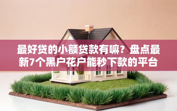 最好贷的小额贷款有嘛？盘点最新7个黑户花户能秒下款的平台