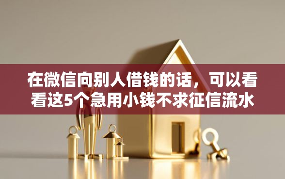 在微信向别人借钱的话，可以看看这5个急用小钱不求征信流水轻松贷的软件